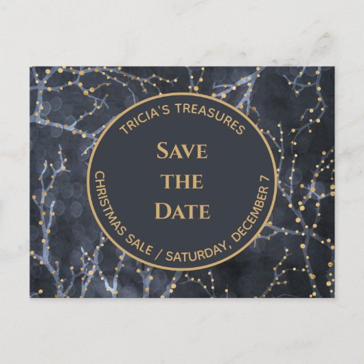Blue Business Holiday Event Save the Date Briefkaa Feestdagenkaart (Voorkant)