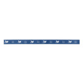 Blue Business Logo en aangepaste tekst Satijnen Lint (Voorkant)