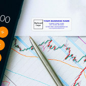 Blue Business Merk Teksten op retour adreslabel Etiket