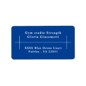 Blue Business Shipping Address Etiket (Voorkant)