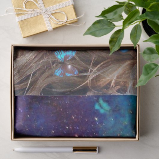 BLUE BUTERRFLY Beauty in Natuur-weefselpapier Tissuepapier (Geschenk)