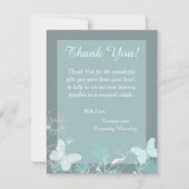 Blue Buttefly 4x5 Flat Wedding Dank u kaart (Voorkant)