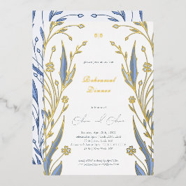 Blue Buttercup repetitie diner Folie Uitnodiging