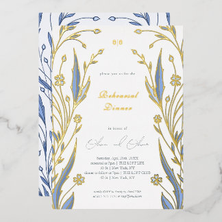 Blue Buttercup repetitie diner Folie Uitnodiging