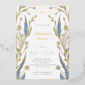 Blue Buttercup repetitie diner Folie Uitnodiging (Voorkant)