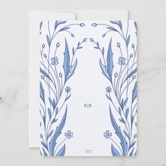 Blue Buttercup Save The Date Kaart (Achterkant)