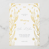 Blue Buttercup Wedding Folie Uitnodiging (Voorkant)