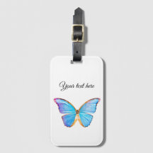 BLUE BUTTERFLES-Bagagelabel personaliseren