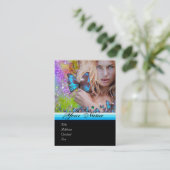 BLUE BUTTERFLES HAIR BEAUTY MAKEUP ARTIST monogram Visitekaartje (Staand voorkant)