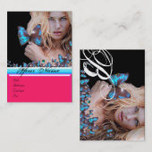BLUE BUTTERFLES HAIR BEAUTY MAKEUP ARTIST monogram Visitekaartje (Voorkant / Achterkant)