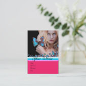 BLUE BUTTERFLES HAIR BEAUTY MAKEUP ARTIST monogram Visitekaartje (Staand voorkant)