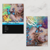 BLUE BUTTERFLES HAIR BEAUTY MAKEUP ARTIST monogram Visitekaartje (Voorkant / Achterkant)