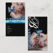 BLUE BUTTERFLES HAIR BEAUTY MAKEUP ARTIST monogram Visitekaartje (Voorkant / Achterkant)