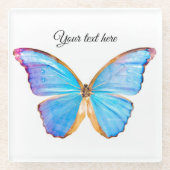 BLUE BUTTERFLES-Onderzetter personaliseren Glazen Onderzetter (Voorkant)