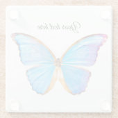 BLUE BUTTERFLES-Onderzetter personaliseren Glazen Onderzetter (Achterkant)