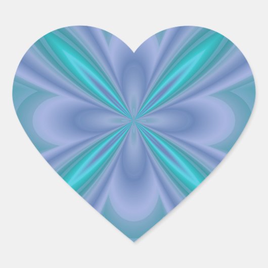 Blue Butterflies Abstract Hart Sticker (Voorkant)