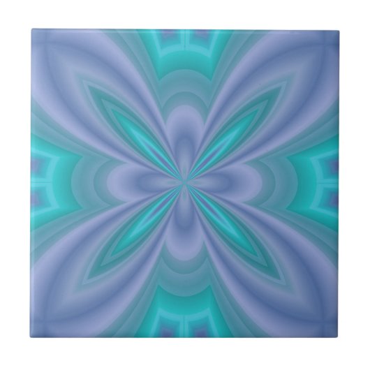 Blue Butterflies Abstract Tegeltje (Voorkant)