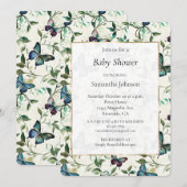 Blue Butterflies Baby shower Kaart (Voorkant / Achterkant)