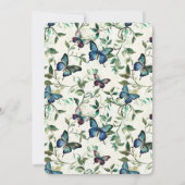 Blue Butterflies Baby shower Kaart (Achterkant)