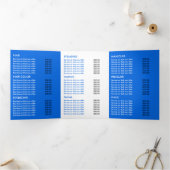 Blue Butterflies, Beauty Salon Tri-Fold Flyer Drieluik Uitnodiging (Binnen)