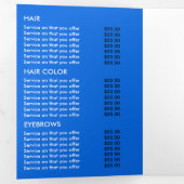 Blue Butterflies, Beauty Salon Tri-Fold Flyer Drieluik Uitnodiging (Binnenzijde eerst)