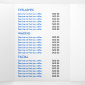 Blue Butterflies, Beauty Salon Tri-Fold Flyer Drieluik Uitnodiging (Binnenkant midden)