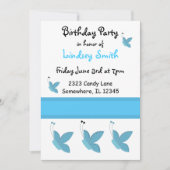 Blue Butterflies Birthday Uitnodiging (Voorkant)