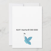 Blue Butterflies Birthday Uitnodiging (Achterkant)