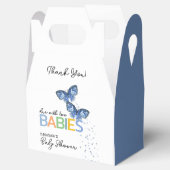Blue Butterflies Boy Twins Baby shower Dank u Bedankdoosjes (Geopend)