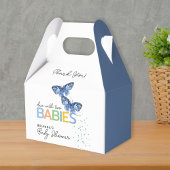 Blue Butterflies Boy Twins Baby shower Dank u Bedankdoosjes