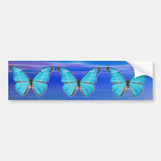 Blue Butterflies Bumpersticker (Voorkant)