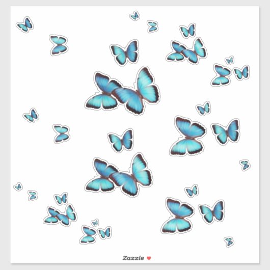 Blue Butterflies Decorative Custom Vinyl Stickers (Vel)