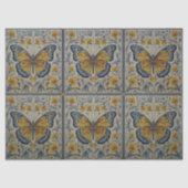  Blue Butterflies Decoupage Tissue Paper Tissuepapier (Voorkant)