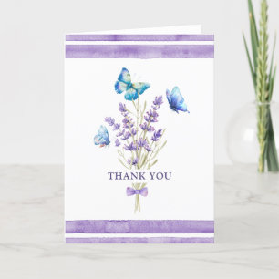 Blue Butterflies en Lavender Hartelijk dank Bedankkaart