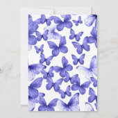 Blue Butterflies Glam 18th Birthday Debut Kaart (Achterkant)