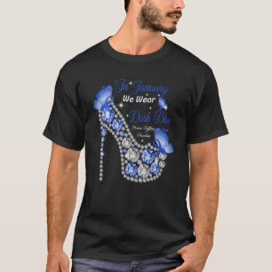 Blue Butterflies High Hiel Human Trafficking Preve T-shirt