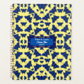 Blue Butterflies in Fun Playful Pattern on Yelow Planner (Voorkant)
