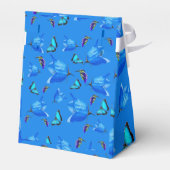 Blue Butterflies Kingfishers Bell Flowers Pattern Bedankdoosjes (Achterkant)