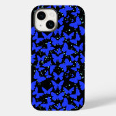 Blue Butterflies Pattern C01.b Black BG Case-Mate iPhone Case (Achterkant)