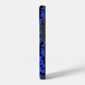 Blue Butterflies Pattern C01.b Black BG iPhone Hoesje (Linkerkant)
