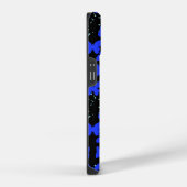 Blue Butterflies Pattern C01.b Black BG iPhone Hoesje (Rechterkant)