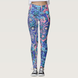 Blue Butterflies Psychedelic Dream Leggings