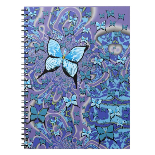 Blue Butterflies Psychedelic Dream Notitieboek (Voorkant)