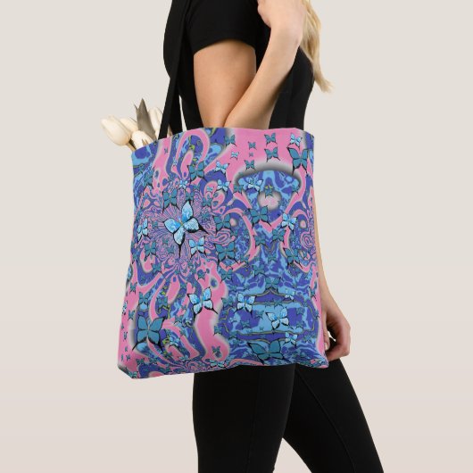 Blue Butterflies Psychedelic Dream Tote Bag (Dichtbij)