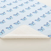 Blue Butterflies Sherpa Blanket Sherpa Deken (3/4)