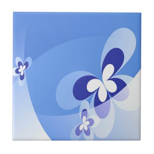 Blue Butterflies Tegel Tegeltje (Voorkant)