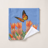Blue Butterflies & Tulips Bath Towel Set Bad Handdoek (Wasdoekje)
