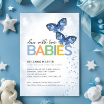 Blue Butterflies Verschuldigd met Two Twins Baby s