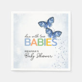 Blue Butterflies Verschuldigd met Two Twins Baby s Servet (Voorkant)