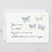 Blue Butterflies Wedding Uitnodiging (Voorkant)